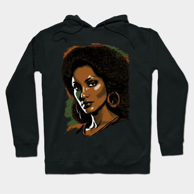 Blaxploitation Queen Pam Grier,  African American Retro Vintage 70s Style Hoodie by SamCreations